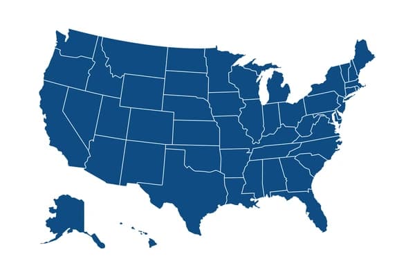 Map representing multi-state clinician license tracking
